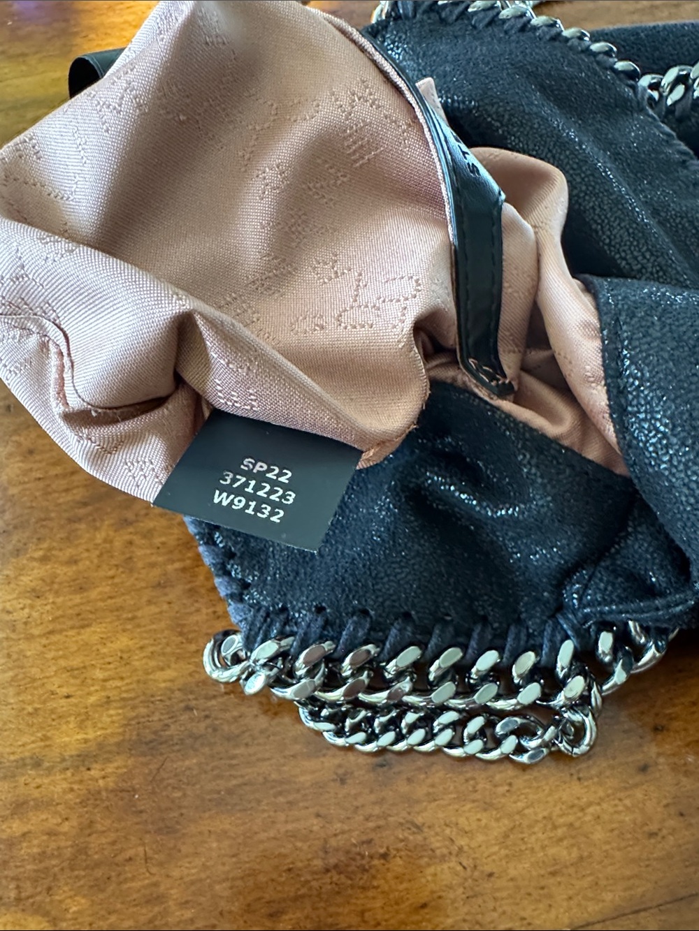 Stella McCartney Black Shoulder Bag with Silver Chain Trim - Picture 5 of 7